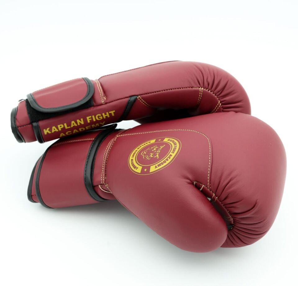 Kaplan Fight Pro %100 Deri Bordo Eldiven